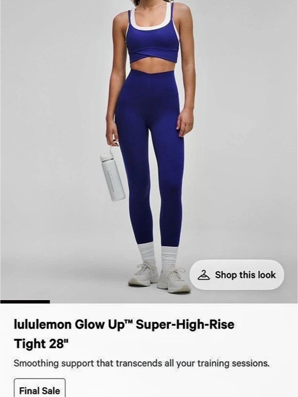 lululemon Glow Up Super-High-Rise Tight 28" Blue Size 2
